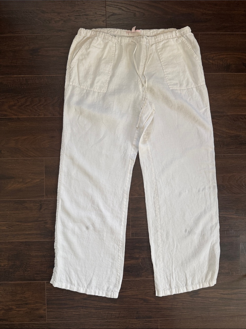 Victoria's Secret White Drawstring Linen Pants